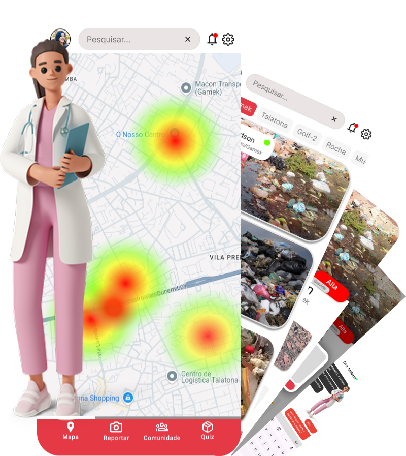 Telas do aplicativo MapaZZZ