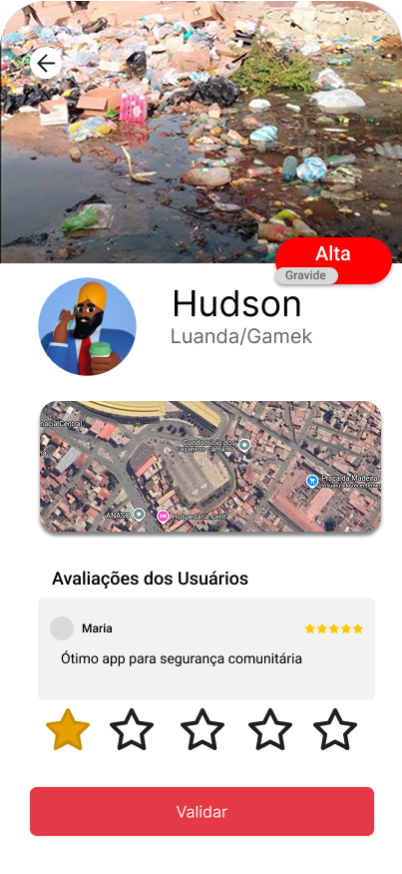 Tela do aplicativo - Reporte